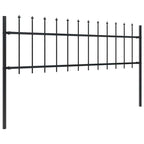 Recinzione da Giardino con Punte a Lancia in Acciaio 537x60 cm Nero