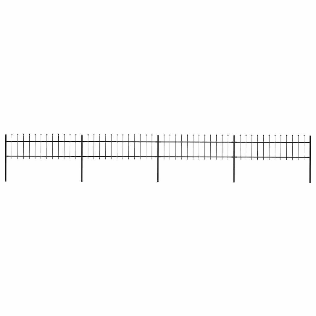 Recinzione da Giardino con Punta a Lancia in Acciaio 714,5x60 cm Nero