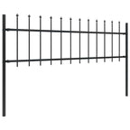 Recinzione da Giardino con Punta a Lancia in Acciaio 714,5x60 cm Nero