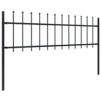 Recinzione da Giardino con Punta a Lancia in Acciaio 1070x60 cm Nero