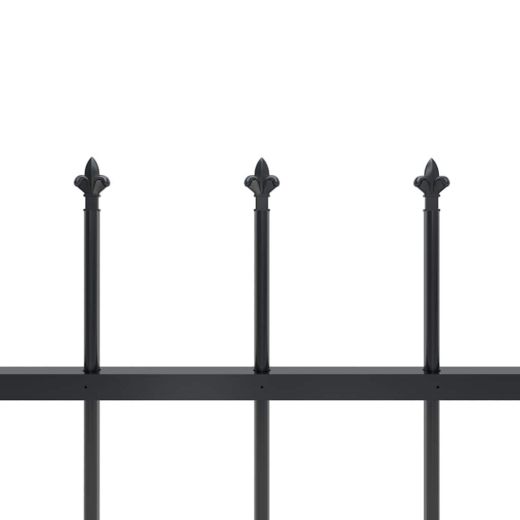 Recinzione da Giardino con Punta a Lancia in Acciaio 1070x60 cm Nero
