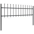 Recinzione da Giardino con Punte a Lancia in Acciaio Verniciato 1700x60 cm Nero