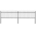 Recinzione da Giardino con Punta a Lancia in Acciaio 359x80 cm Nero