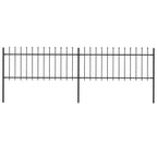 Recinzione da Giardino con Punta a Lancia in Acciaio 359x80 cm Nero