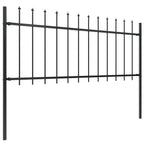 Recinzione da Giardino con Punta a Lancia in Acciaio 359x80 cm Nero