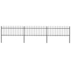 Recinzione da Giardino con Punta a Lancia in Acciaio 537x80 cm Nero