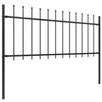 Recinzione da Giardino con Punta a Lancia in Acciaio 537x80 cm Nero