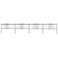 Recinzione da Giardino con Punta a Lancia in Acciaio 714,5x80 cm Nero