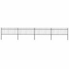 Recinzione da Giardino con Punta a Lancia in Acciaio 714,5x80 cm Nero