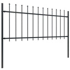 Recinzione da Giardino con Punta a Lancia in Acciaio 714,5x80 cm Nero
