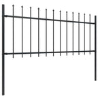 Recinzione da Giardino con Punta a Lancia in Acciaio 1426x80 cm Nero