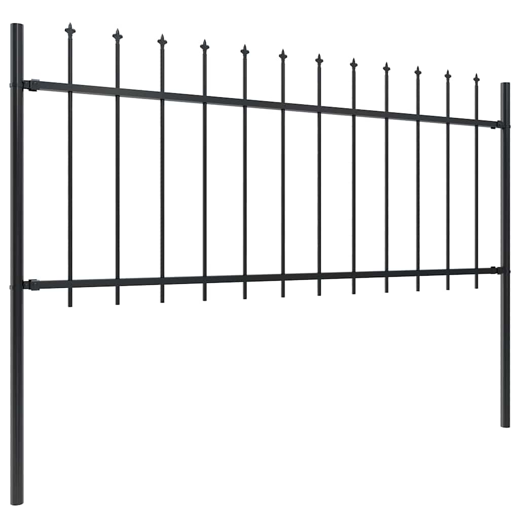 Recinzione da Giardino con Punta a Lancia in Acciaio 1781,5x80 cm Nero