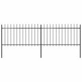 Recinzione da Giardino con Punte a Lancia in Acciaio 359x100 cm Nero