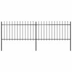Recinzione da Giardino con Punte a Lancia in Acciaio 359x100 cm Nero