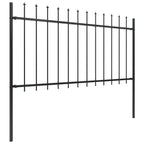 Recinzione da Giardino con Punte a Lancia in Acciaio 359x100 cm Nero