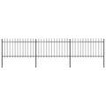 Recinzione da Giardino con Punta a Lancia in Acciaio 537x100 cm Nera