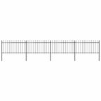 Recinzione da Giardino con Punta a Lancia in Acciaio 714,5x100 cm Nero