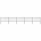Recinzione da Giardino con Punta a Lancia in Acciaio 892,5x100 cm Nero