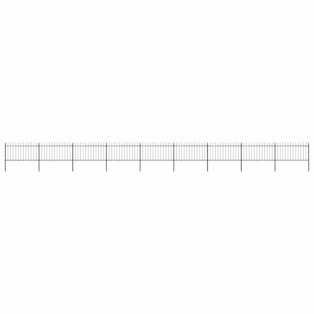 Recinzione da Giardino con Punta a Lancia in Acciaio 1603,5x100 cm Nero