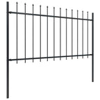Recinzione da Giardino con Punta a Lancia in Acciaio 1603,5x100 cm Nero