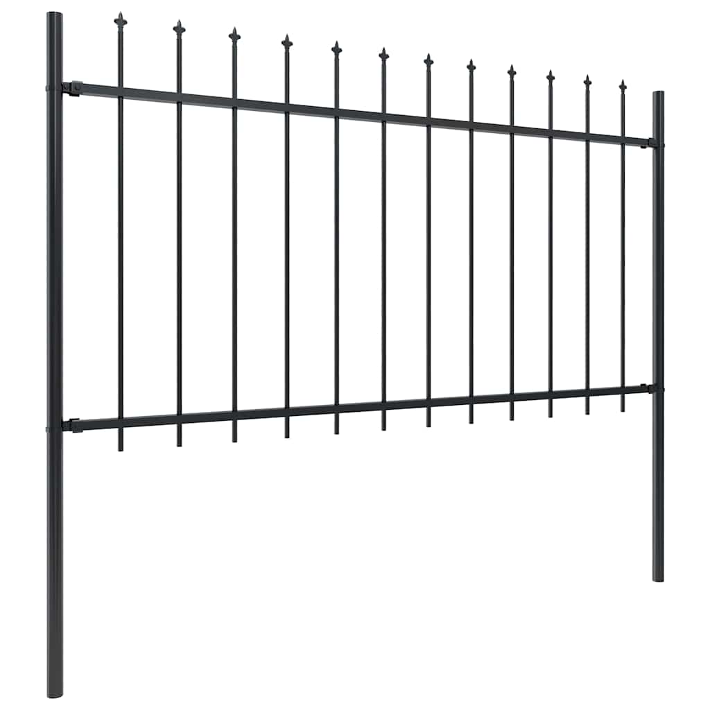 Recinzione da Giardino con Punta a Lancia in Acciaio 1603,5x100 cm Nero
