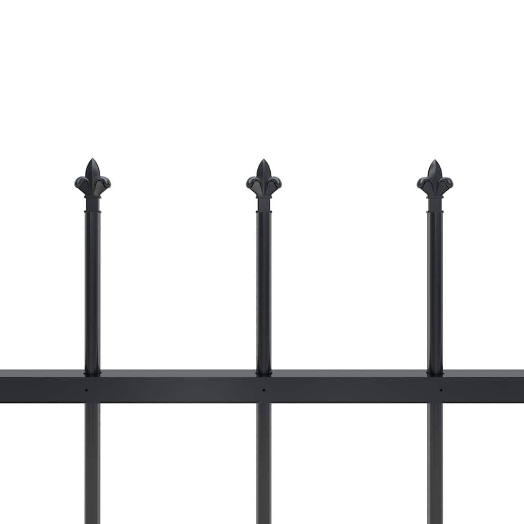 Recinzione da Giardino con Punta a Lancia in Acciaio 1781,5x100 cm Nero
