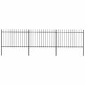 Recinzione da Giardino con Punta a Lancia in Acciaio 537x120 cm Nero