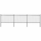 Recinzione da Giardino con Punta a Lancia in Acciaio 537x120 cm Nero