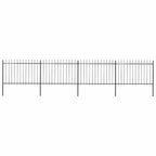 Recinzione da Giardino con Punta a Lancia in Acciaio 714,5x120 cm Nero