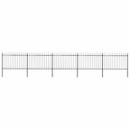 Recinzione da Giardino con Punta a Lancia in Acciaio 892,5x120 cm Nero