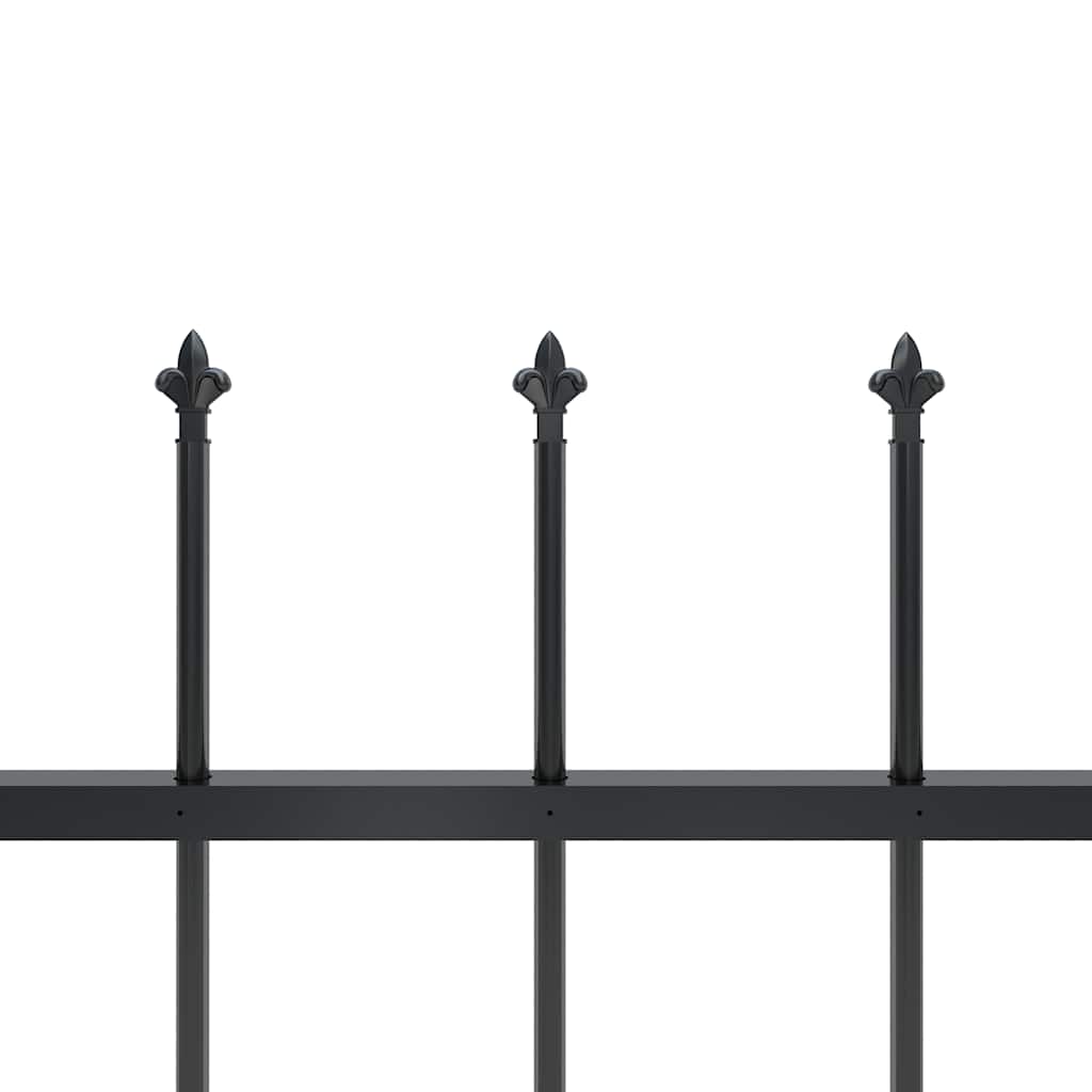 Recinzione da Giardino con Punta a Lancia in Acciaio 1248x120 cm Nero