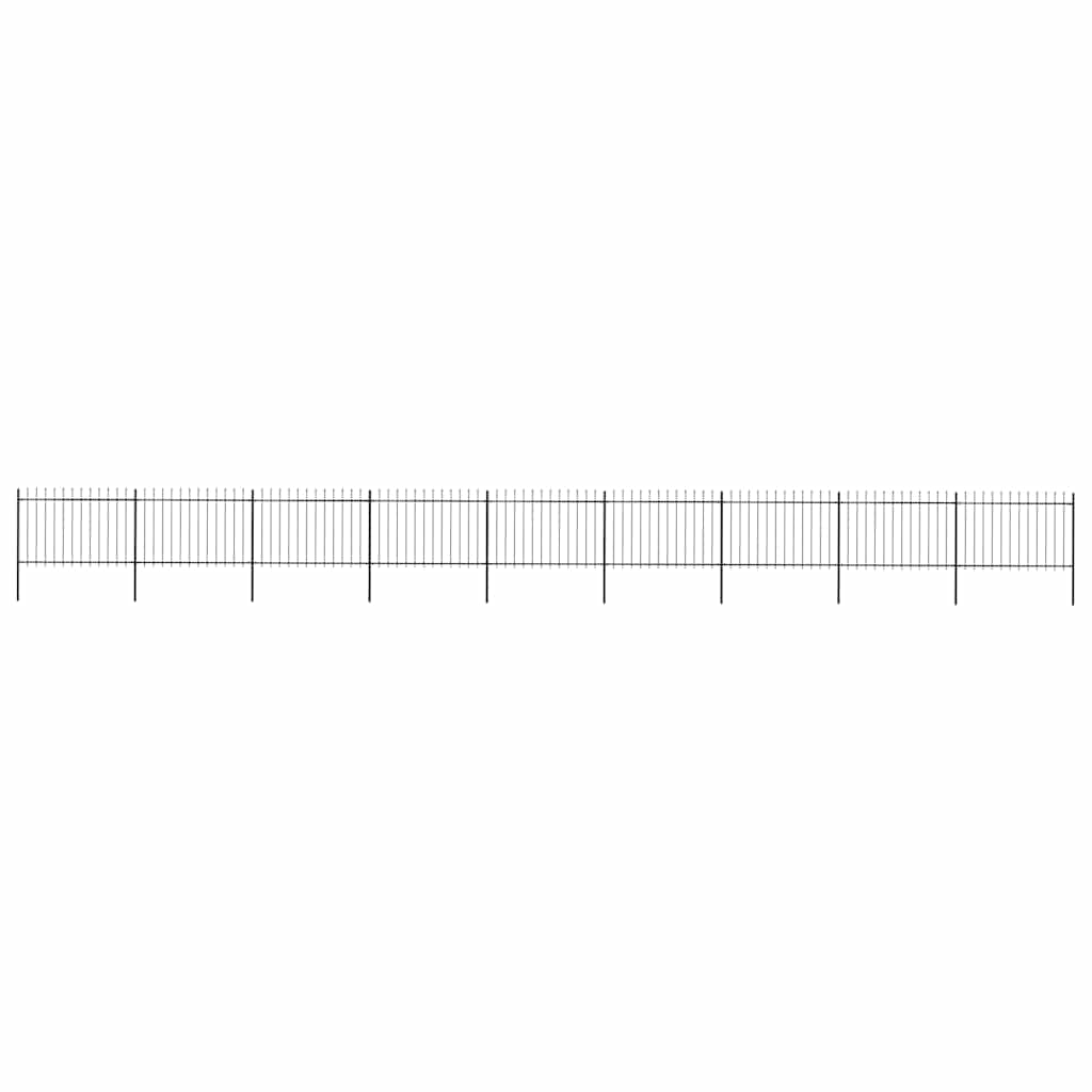 Recinzione da Giardino con Punta a Lancia in Acciaio 1603,5x120 cm Nero
