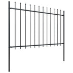 Recinzione da Giardino con Punta a Lancia in Acciaio 1603,5x120 cm Nero