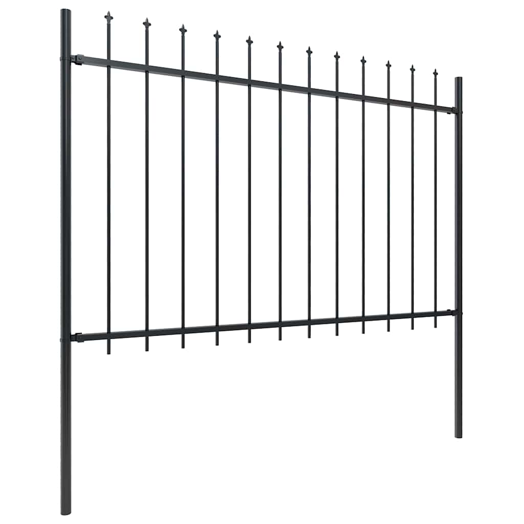 Recinzione da Giardino con Punta a Lancia in Acciaio 1603,5x120 cm Nero