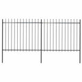Recinzione da Giardino con Punte a Lancia in Acciaio 359x150 cm Nero