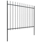 Recinzione da Giardino con Punte a Lancia in Acciaio 359x150 cm Nero