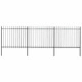 Recinzione da Giardino con Punta a Lancia in Acciaio 537x150 cm Nero
