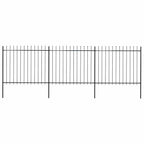 Recinzione da Giardino con Punta a Lancia in Acciaio 537x150 cm Nero