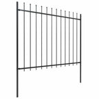 Recinzione da Giardino con Punta a Lancia in Acciaio 537x150 cm Nero
