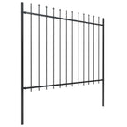Recinzione da Giardino con Punta a Lancia in Acciaio 850x150 cm Nero