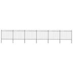 Recinzione da Giardino con Punta a Lancia in Acciaio 1070x150 cm Nero