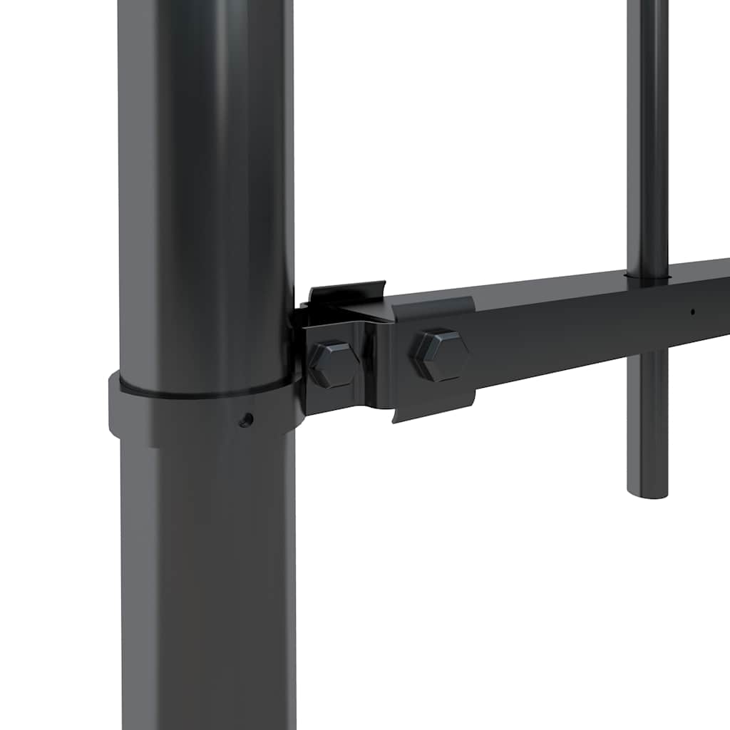 Recinzione da Giardino con Punta a Lancia in Acciaio 1248x150 cm Nero