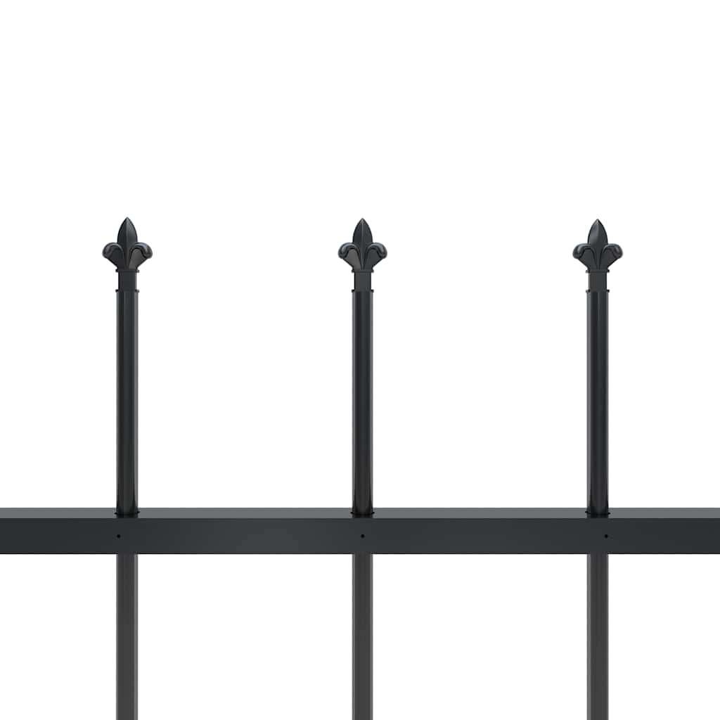 Recinzione da Giardino con Punta a Lancia in Acciaio 1426x150 cm Nero