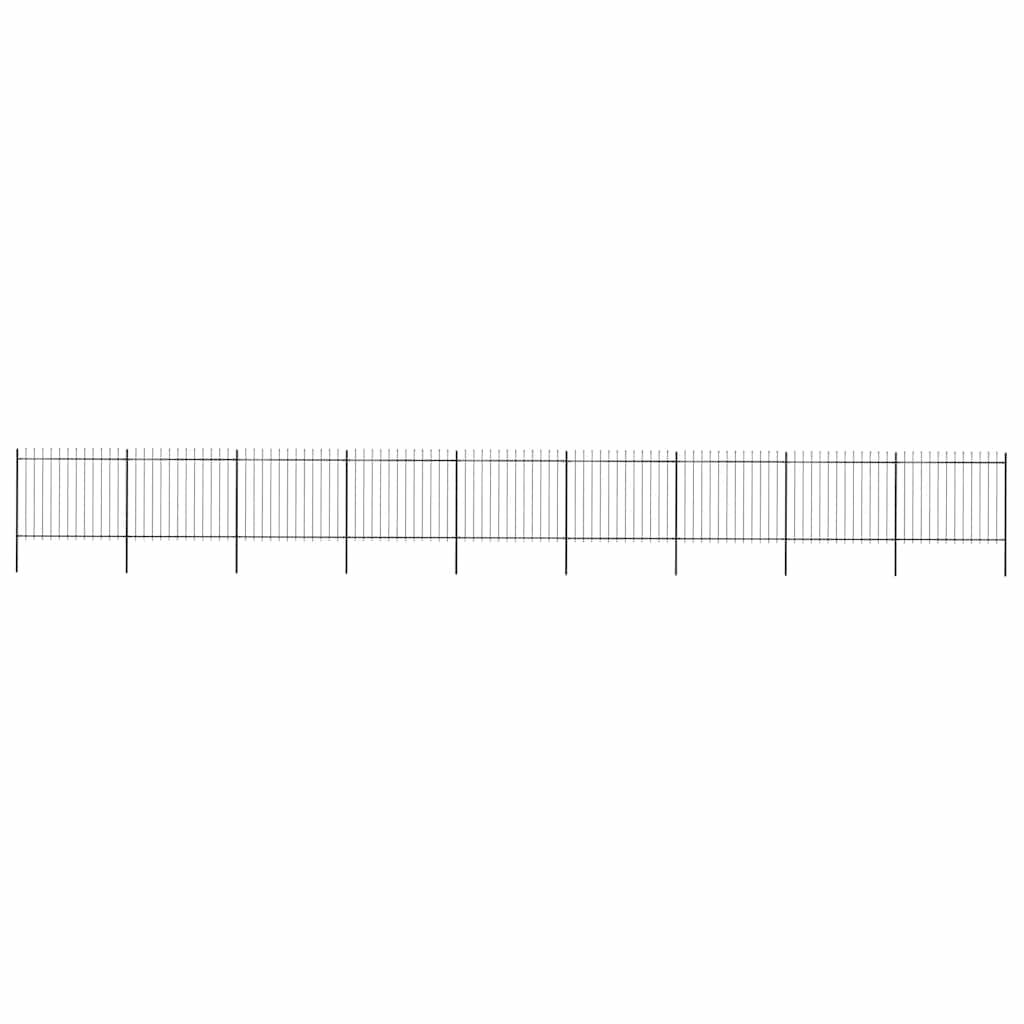 Recinzione da Giardino con Punta a Lancia in Acciaio 1603,5x150 cm Nero
