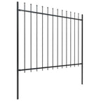 Recinzione da Giardino con Punta a Lancia in Acciaio 1603,5x150 cm Nero