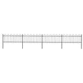 Recinzione da Giardino in Acciaio con Parte Superiore ad Anello 714,5x80 cm Nero