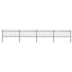Recinzione da Giardino in Acciaio con Parte Superiore ad Anello 714,5x80 cm Nero