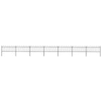 Recinzione da Giardino in Acciaio con Anello Superiore 1248x80 cm Nero