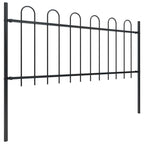 Recinzione da Giardino in Acciaio con Anello Superiore 1248x80 cm Nero