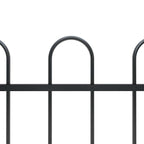 Recinzione da Giardino in Acciaio con Anello Superiore 1248x80 cm Nero